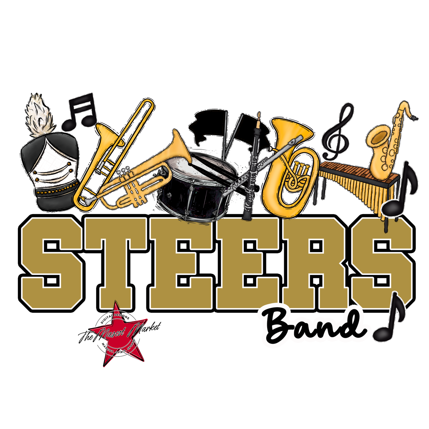 Steers Varsity Band-Gold