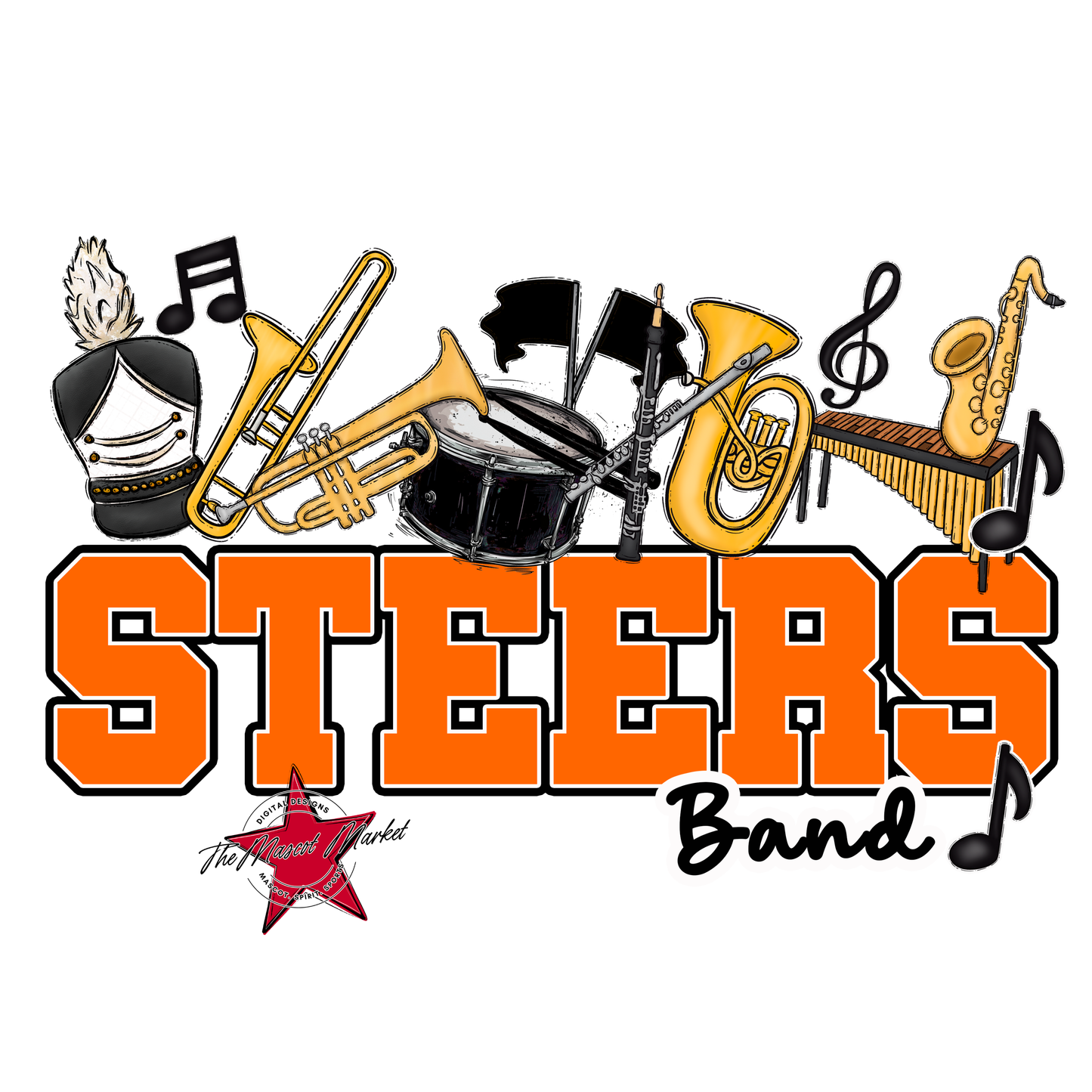 Steers Varsity Band-Orange