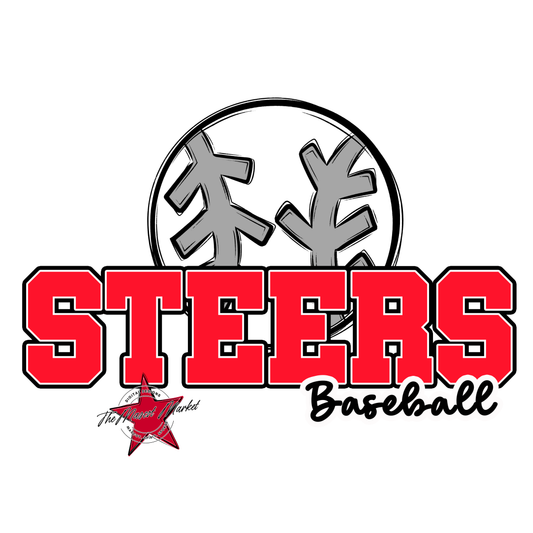 Steers Varsity Baseball-Bright Red