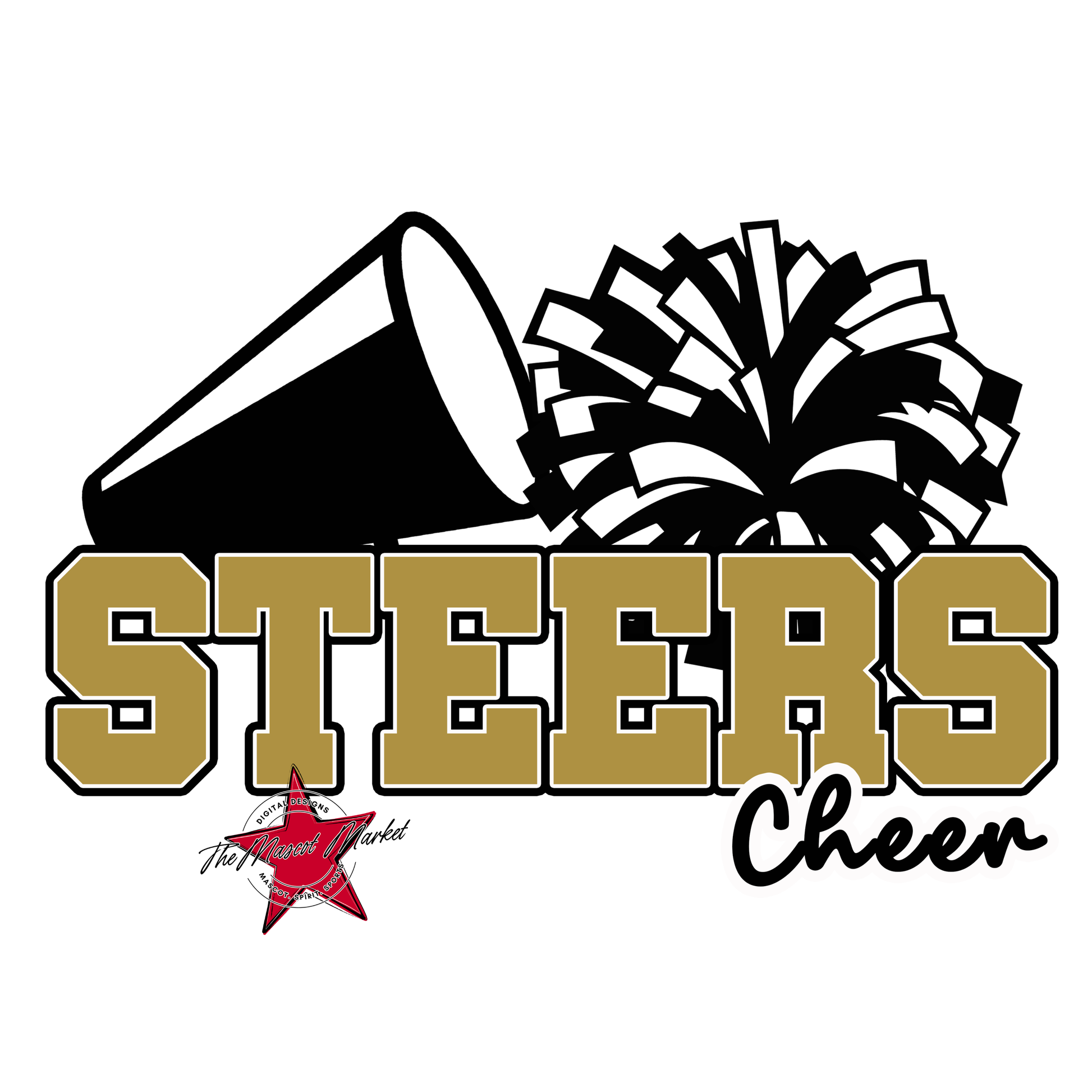 Steers Varsity Cheer-Gold