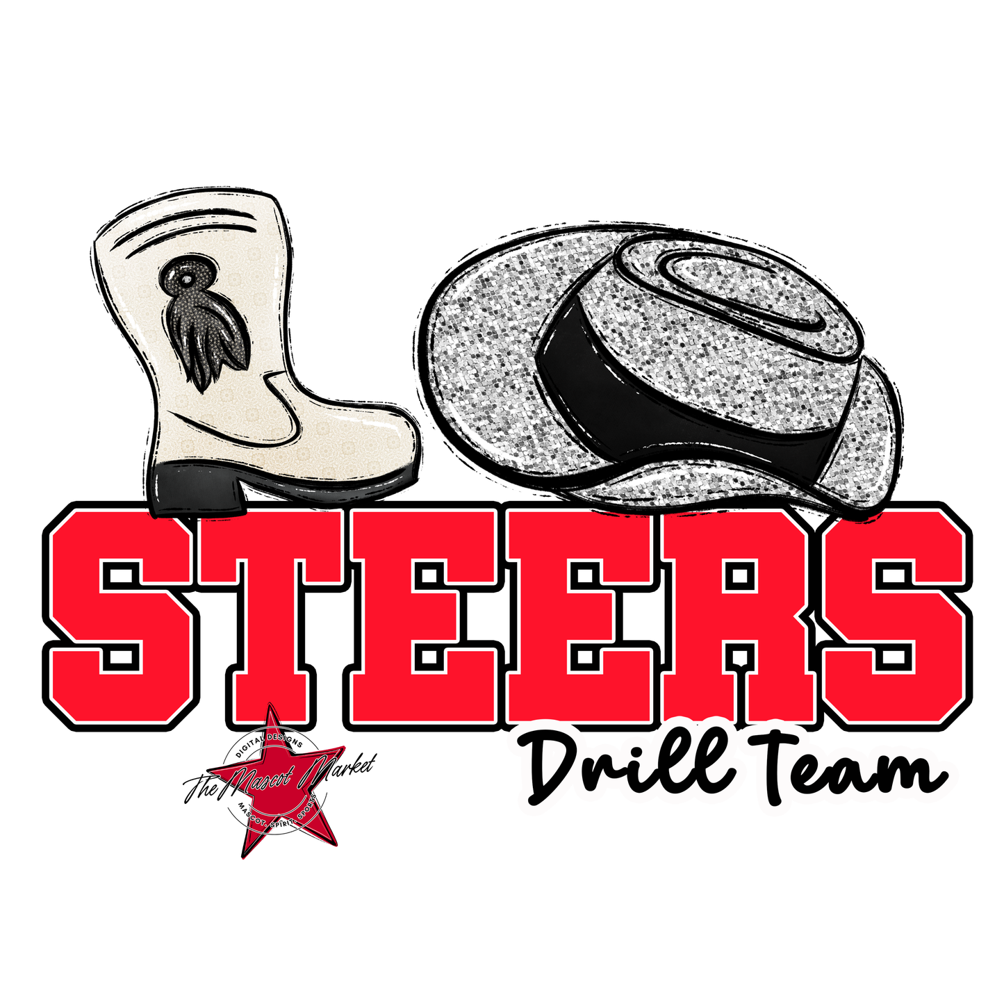 Steers Varsity Drillteam-Bright Red