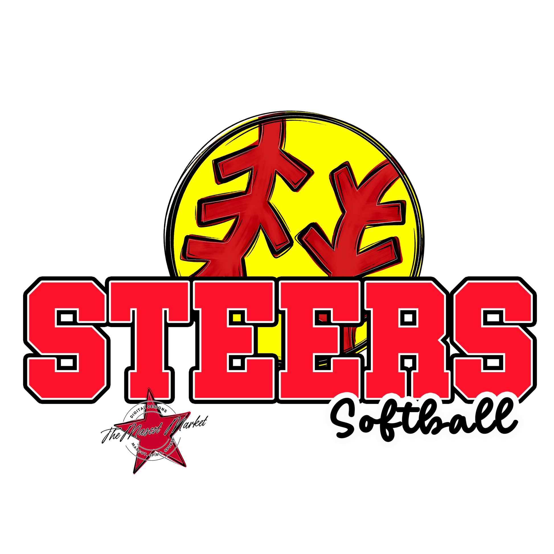 Steers Varsity Softball-Bright Red