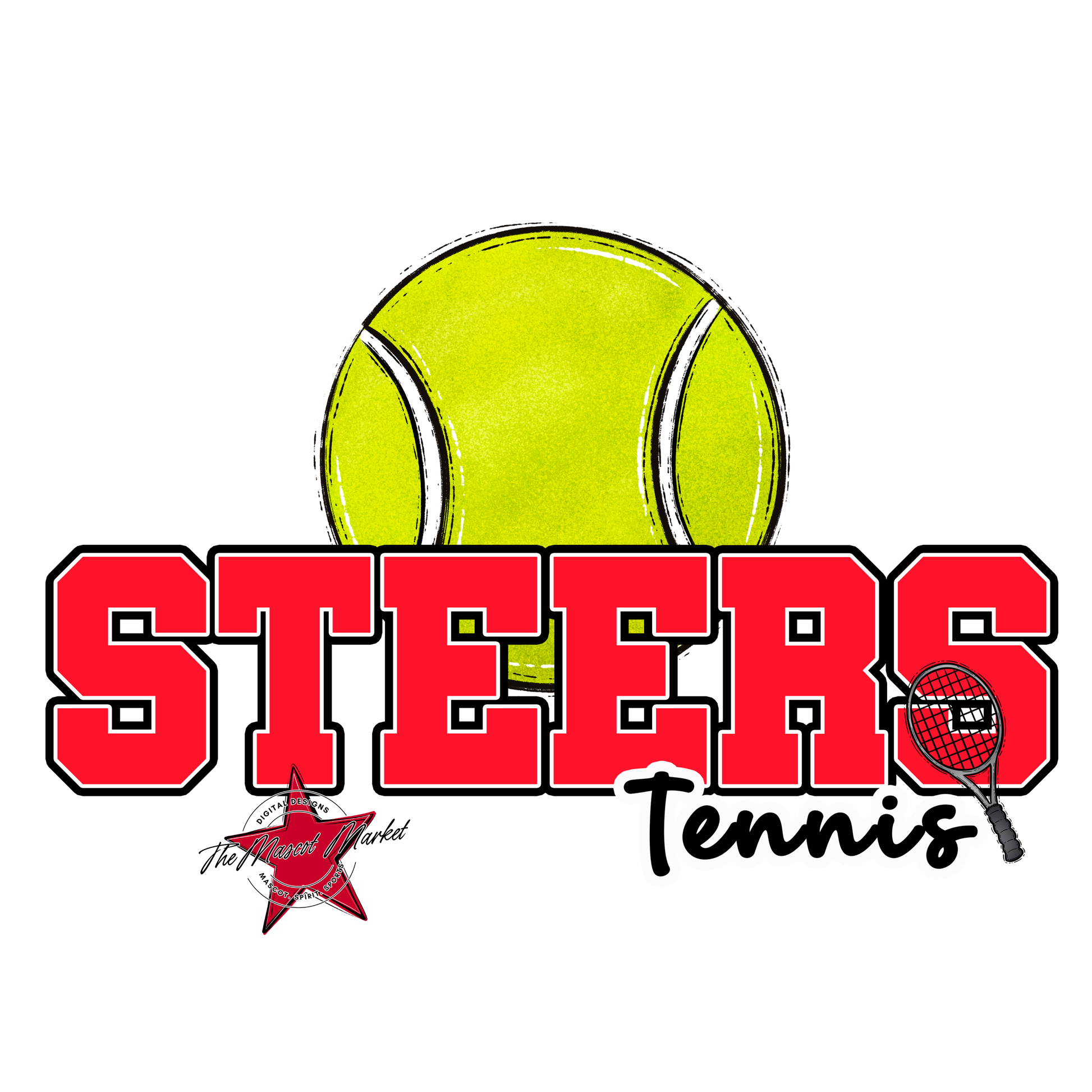 Steers Varsity Tennis-Bright Red