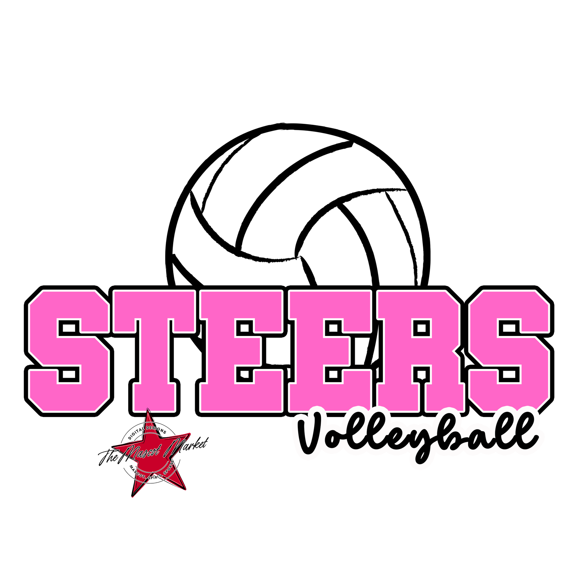 Steers Varsity Volleyball-Baby Pink