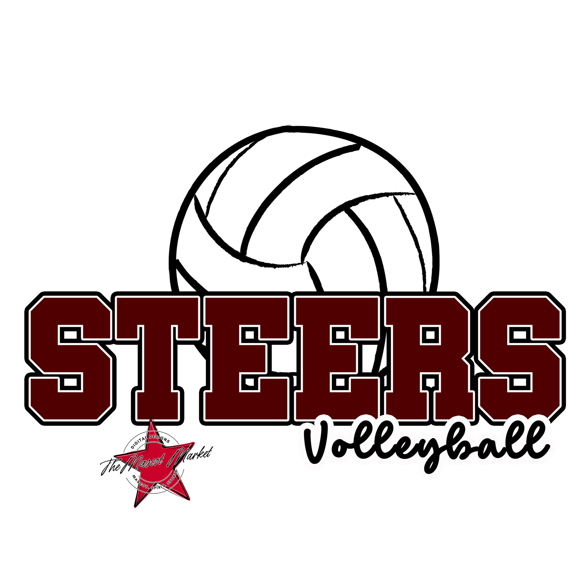 Steers Varsity Volleyball-Maroon