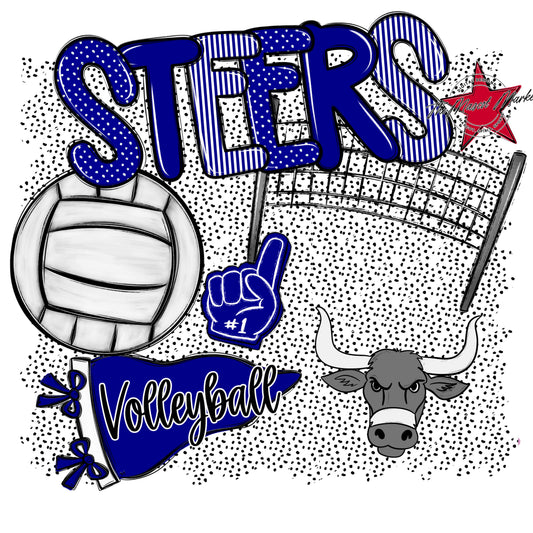 Steers Volleyball Spirit-Blue