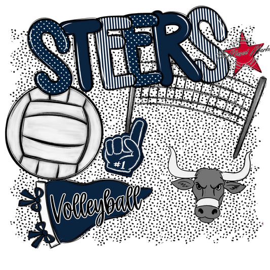 Steers Volleyball Spirit-Navy