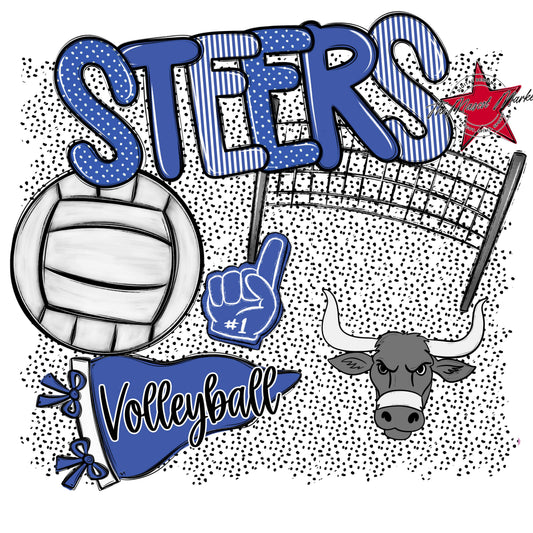 Steers Volleyball Spirit-Off Blue