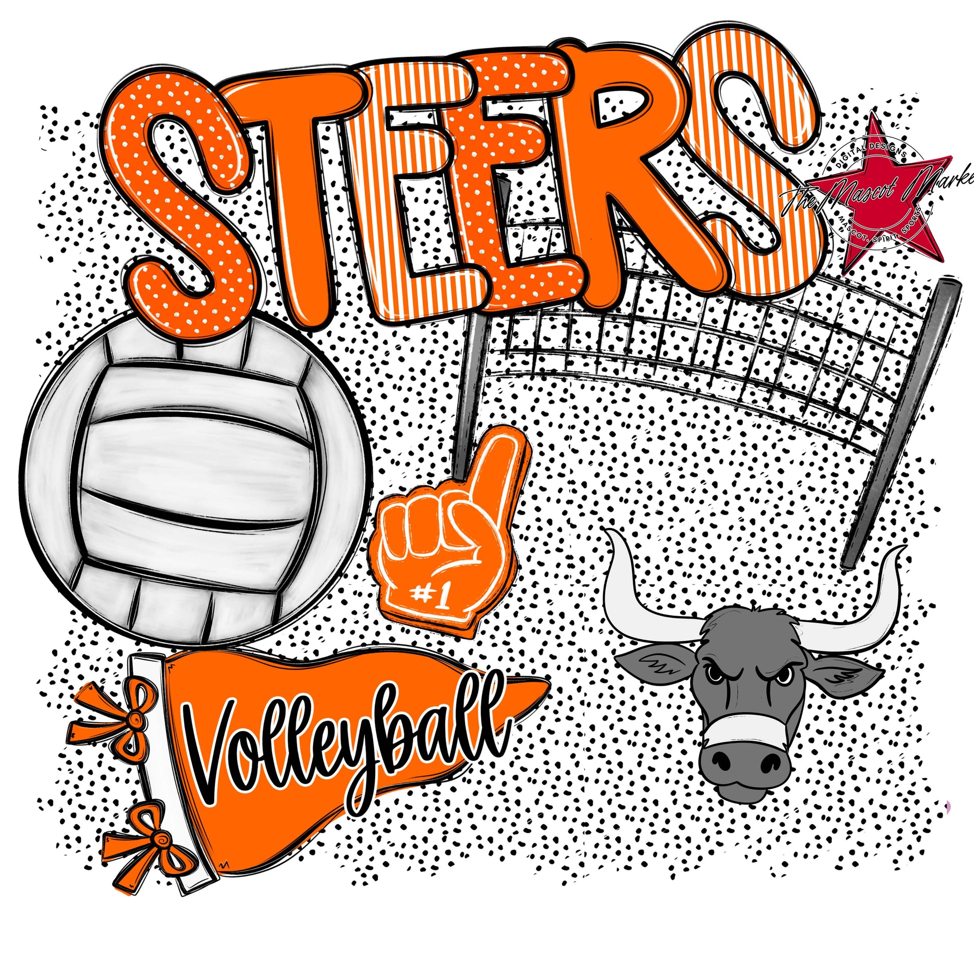 Steers Volleyball Spirit-Orange