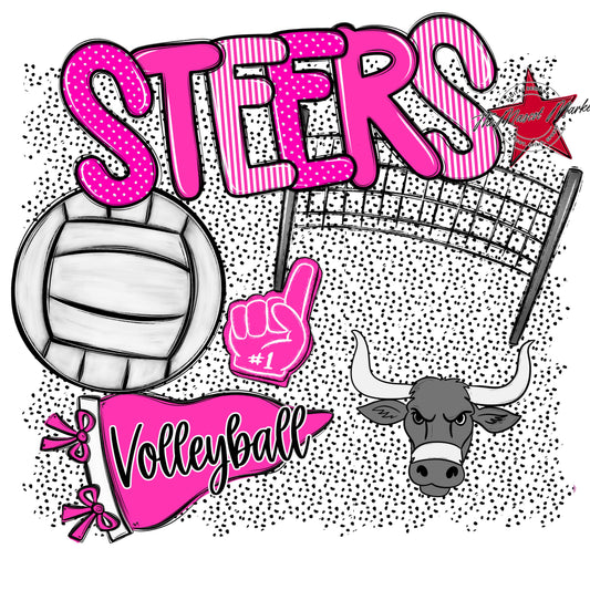 Steers Volleyball Spirit-Pink