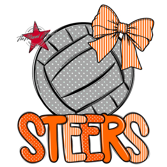 Steers Volleyball Spirit Design-Orange