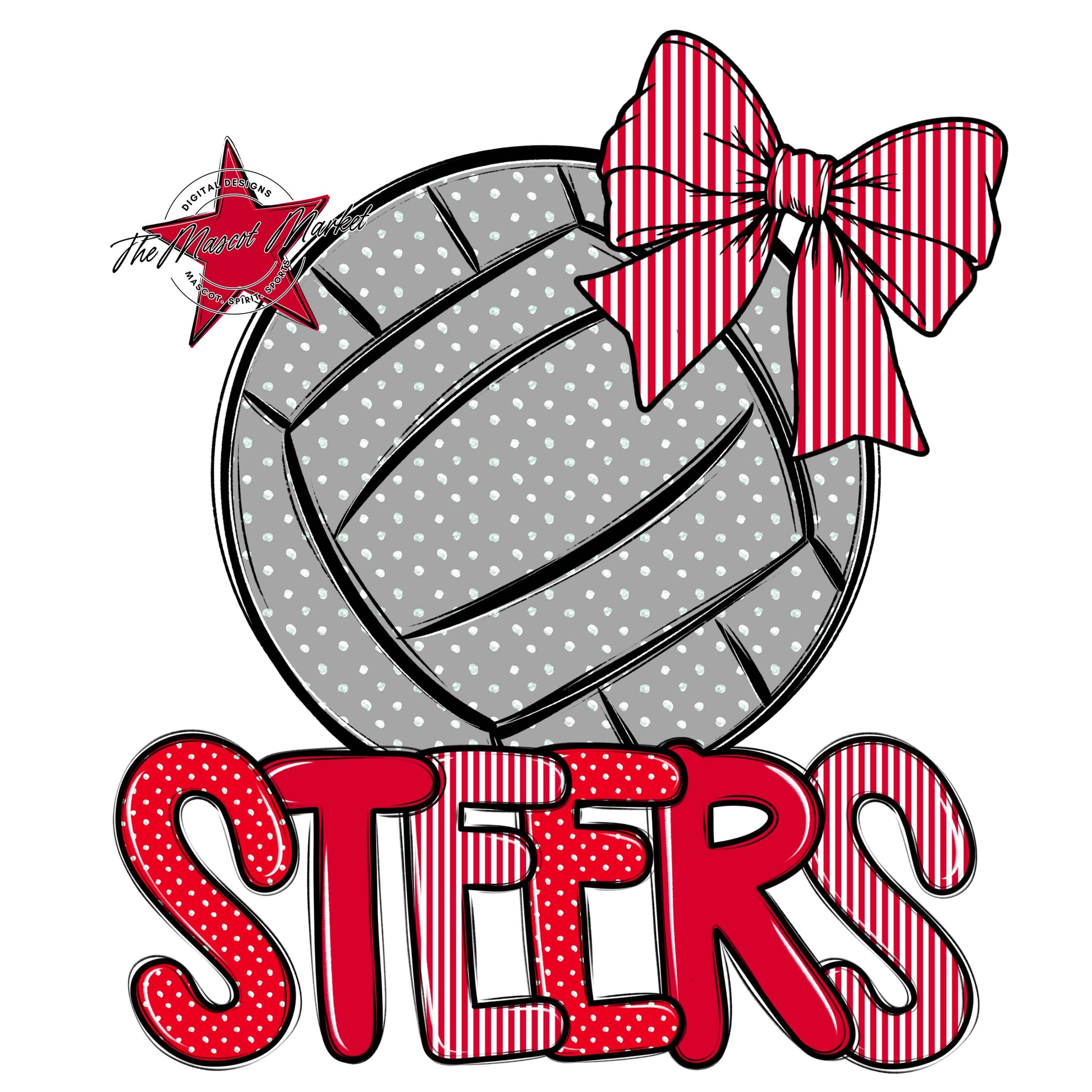 Steers Volleyball Spirit Design-Red