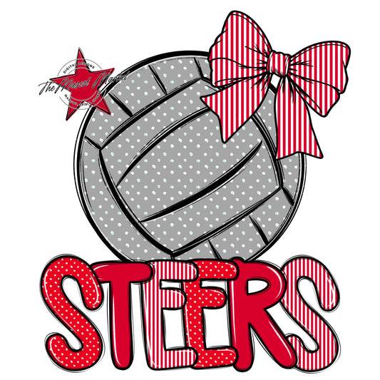 Steers Volleyball Spirit Design-Red