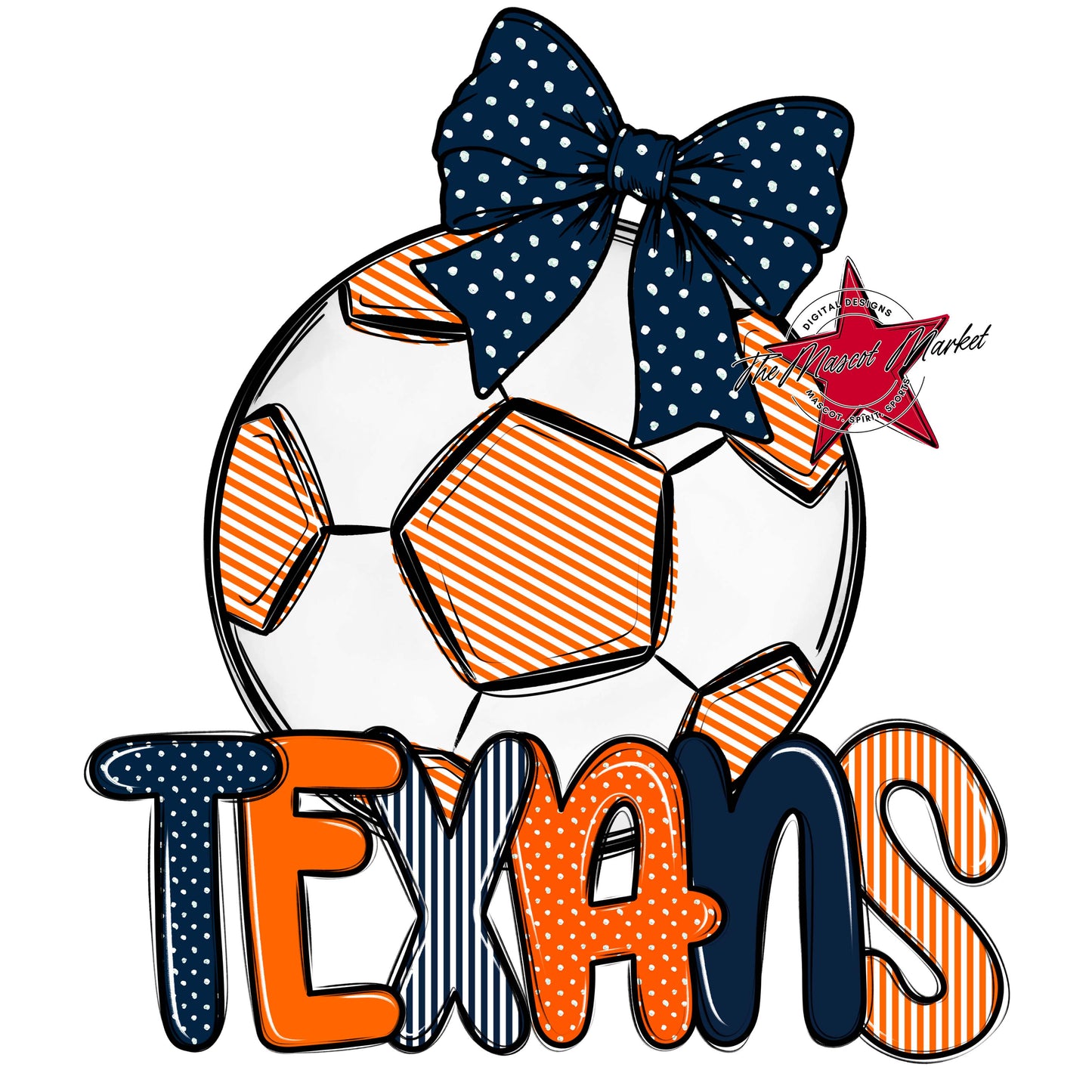 Texans Soccer Spirit Design-Navy & Orange