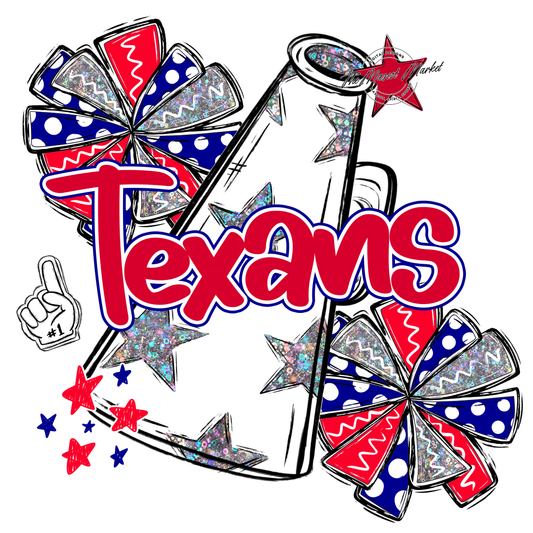 Texans Alpha Megaphone Design-Blue-Red