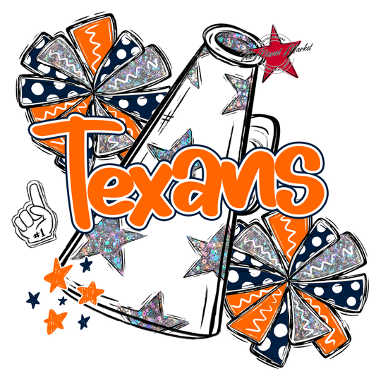 Texans Alpha Megaphone Design-Navy-Orange