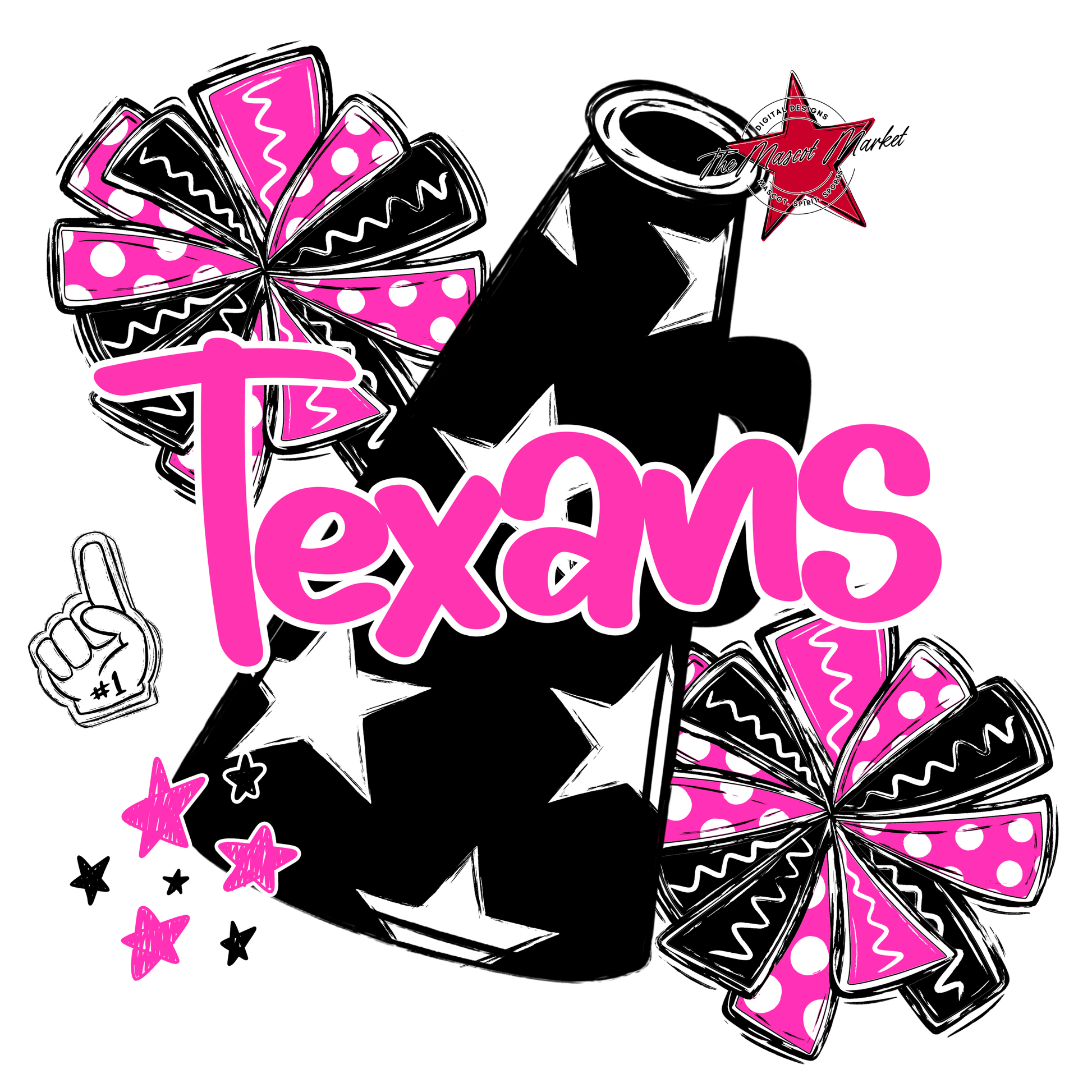 Texans Alpha Megaphone Design-Pink