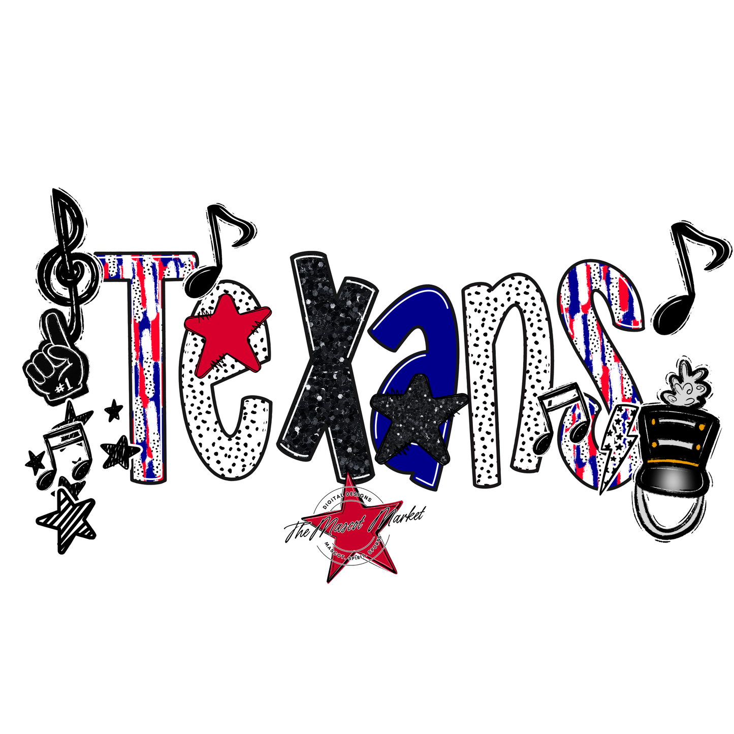Texans Band Scrape-Blue-Red