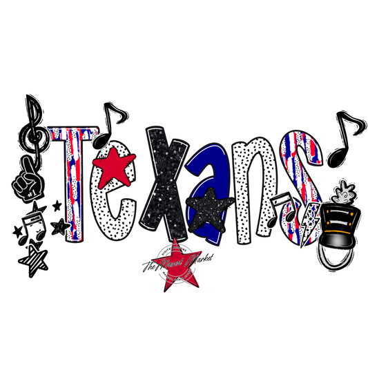 Texans Band Scrape-Blue-Red