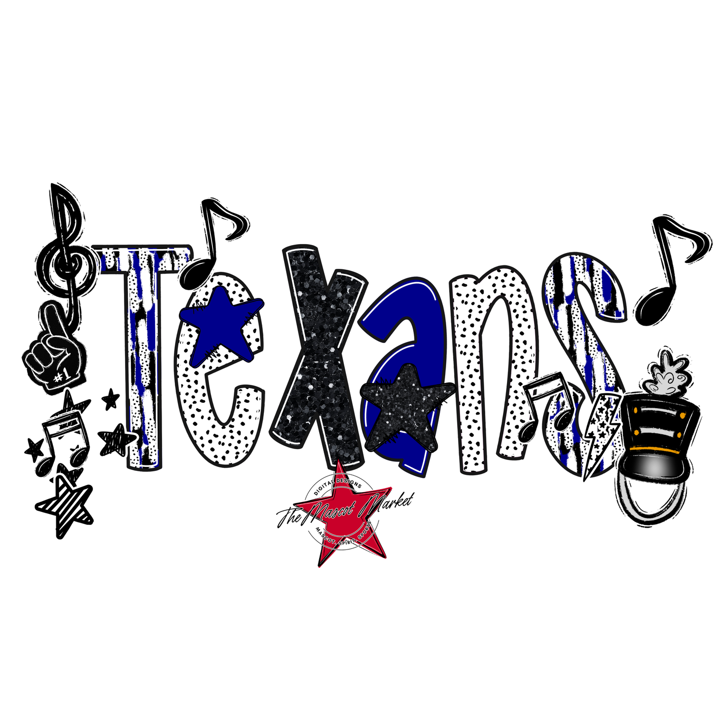 Texans Band Scrape-Blue