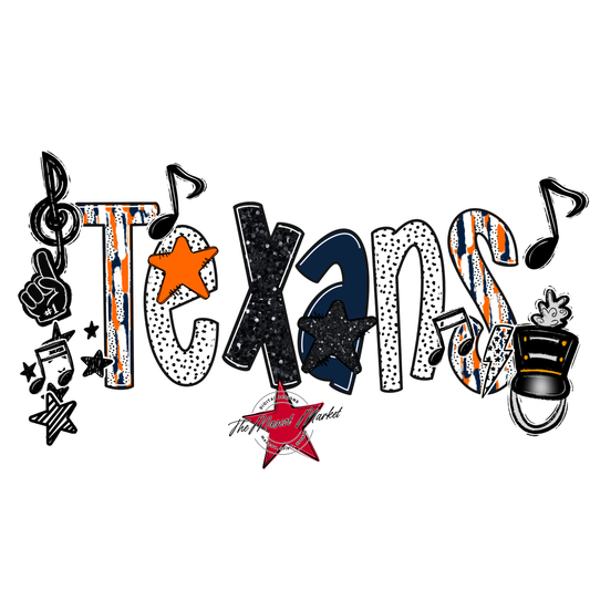 Texans Band Scrape-Navy-Orange