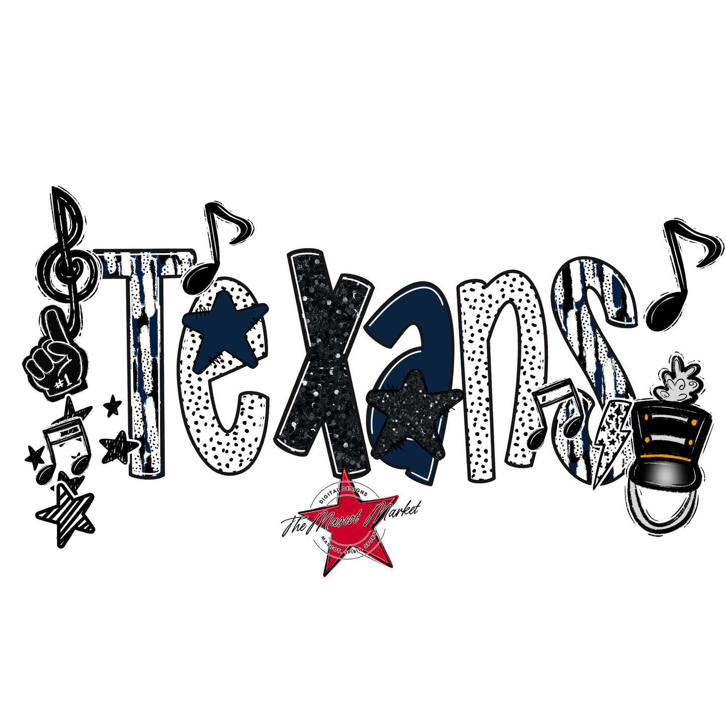 Texans Band Scrape-Navy