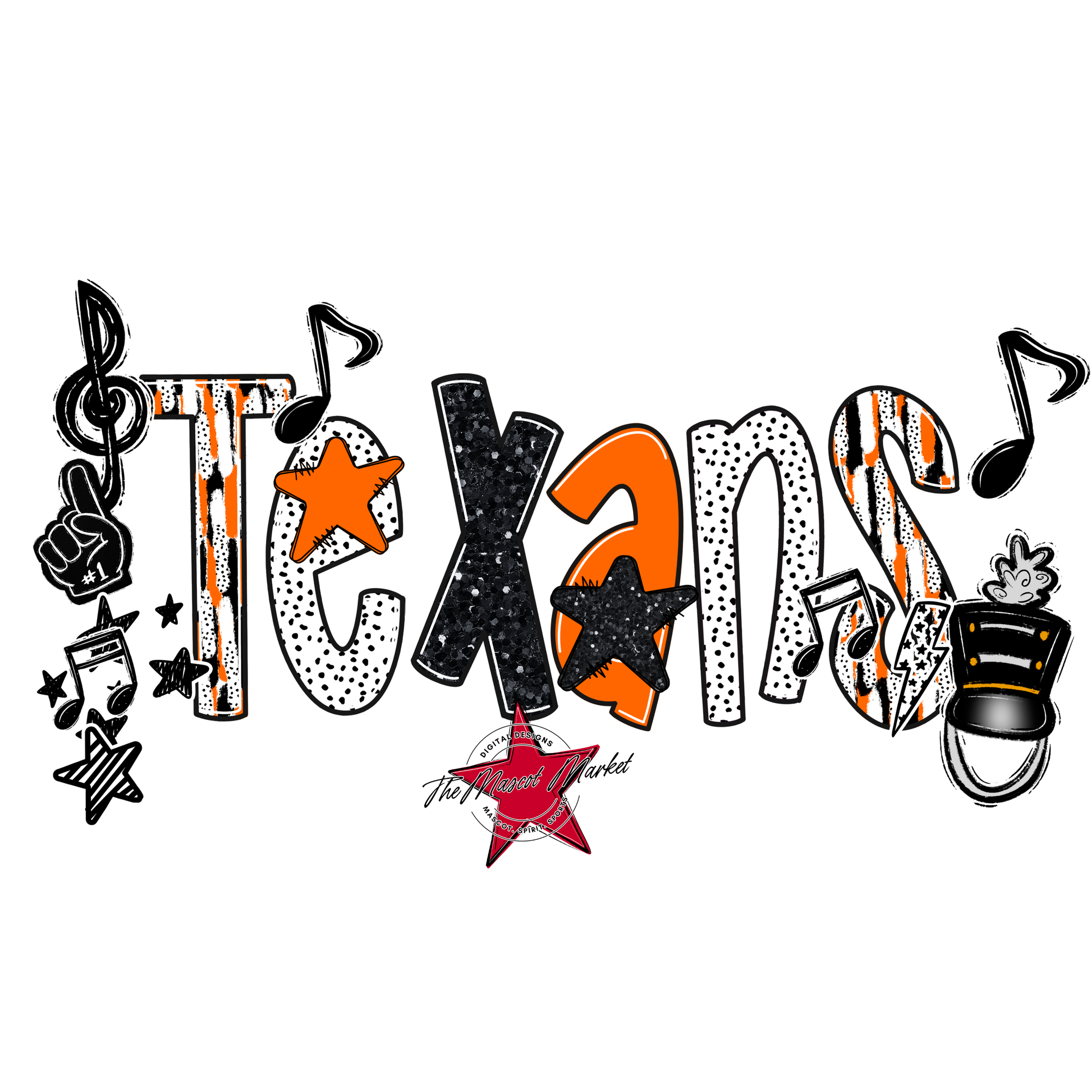 Texans Band Scrape-Orange