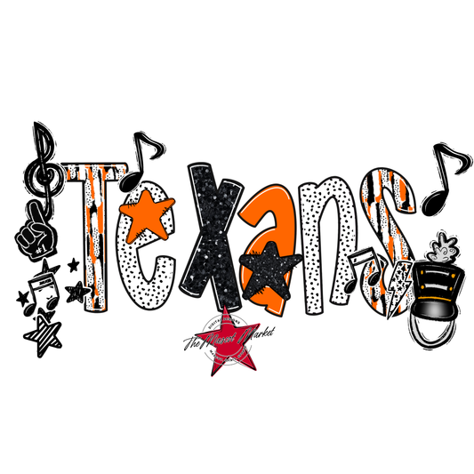 Texans Band Scrape-Orange