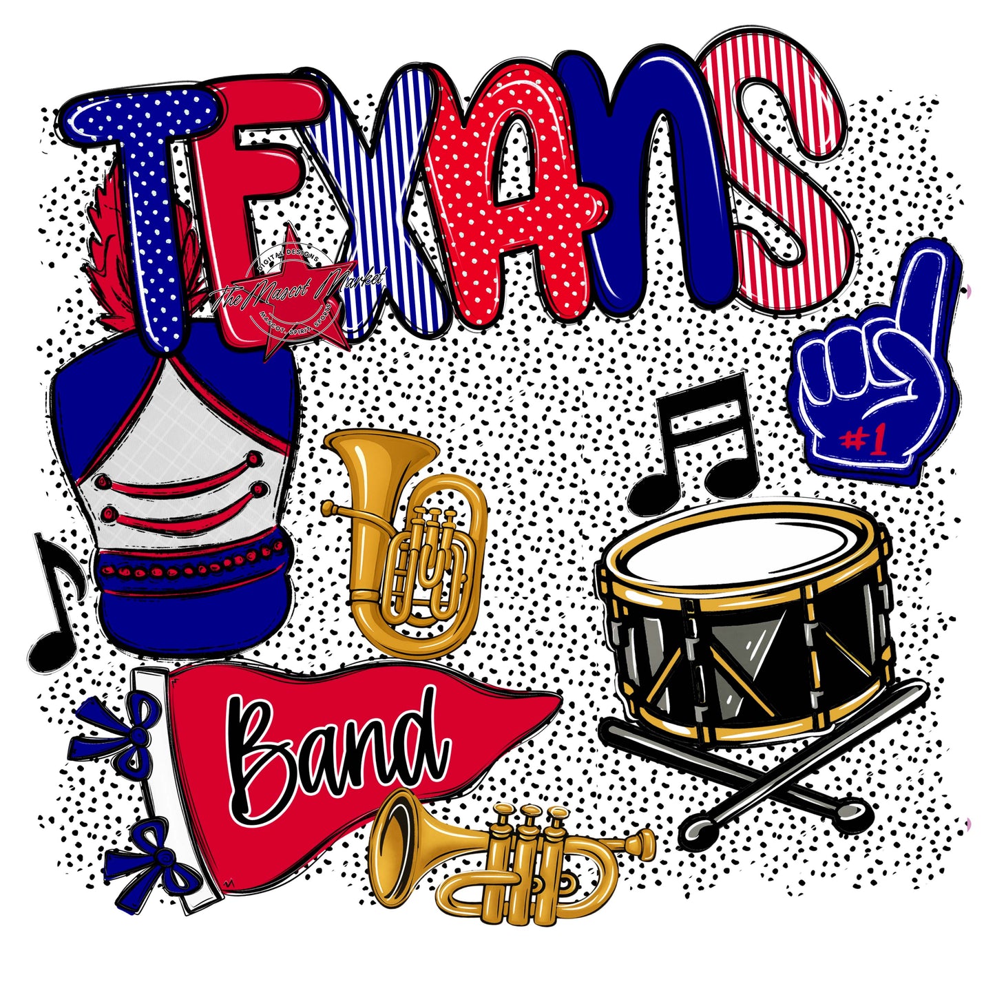 Texans Band Spirit-Blue & Red