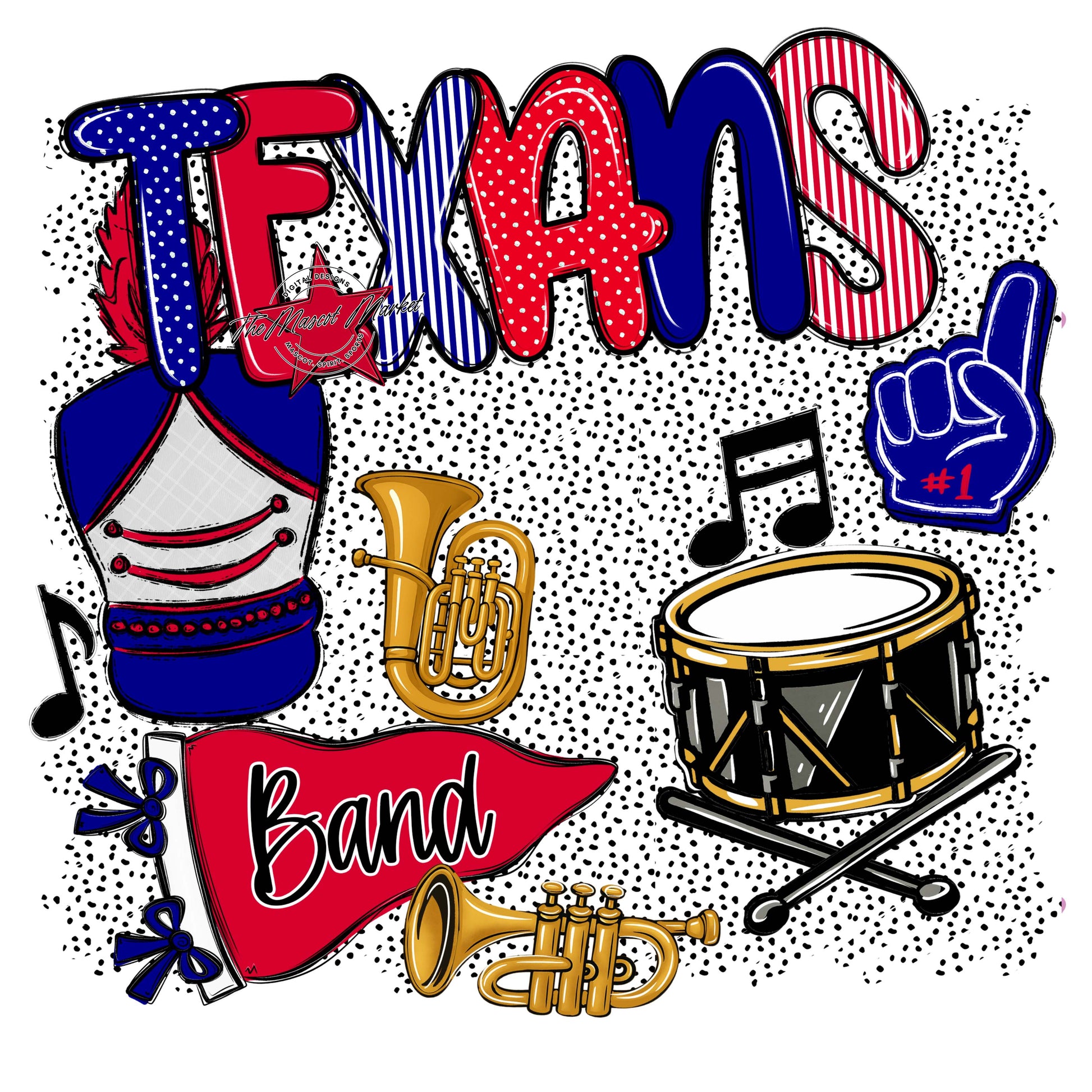 Texans Band Spirit-Blue & Red