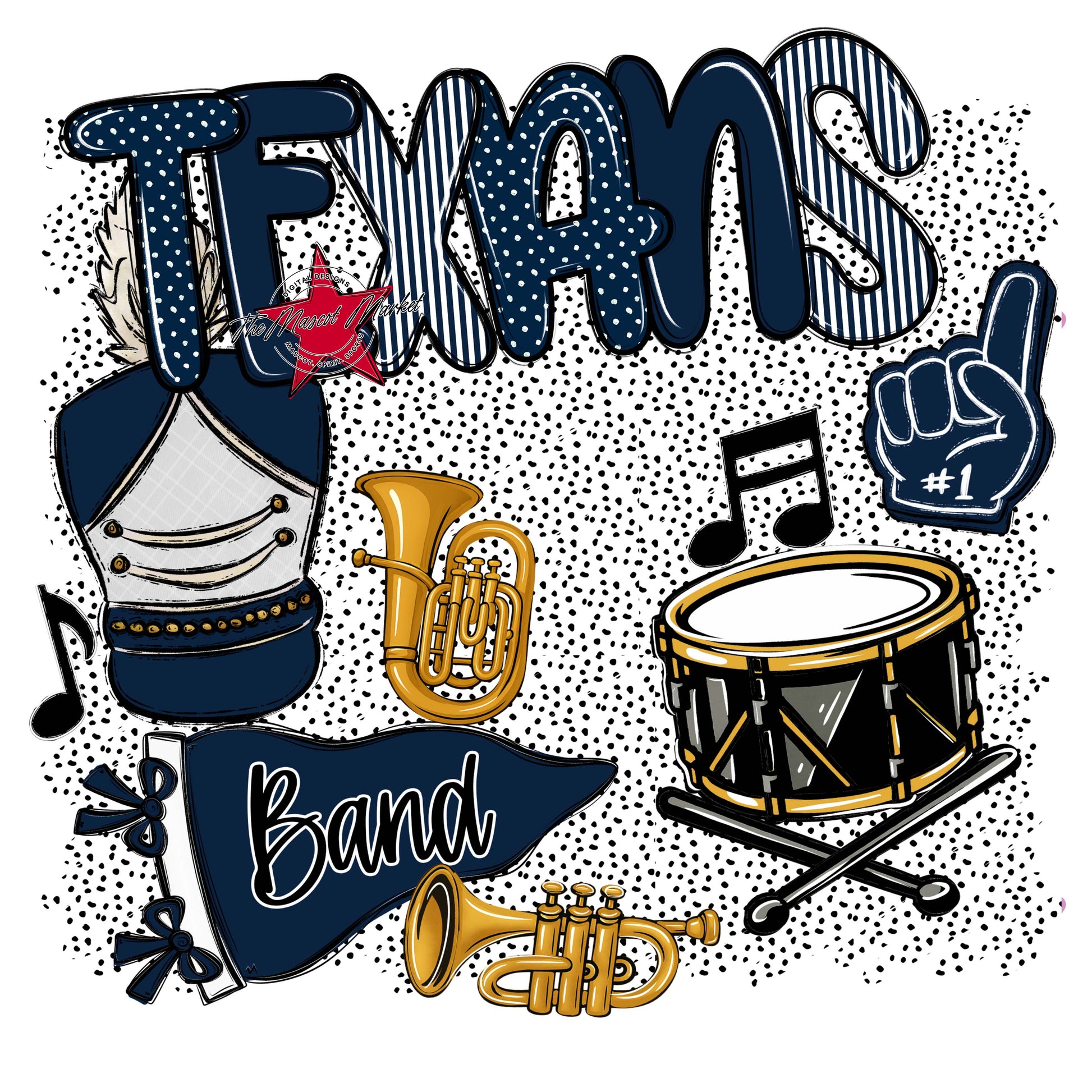 Texans Band Spirit-Navy