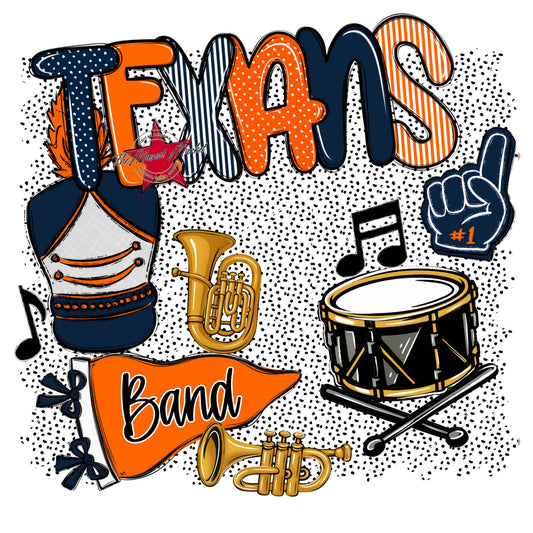 Texans Band Spirit-Navy & Orange