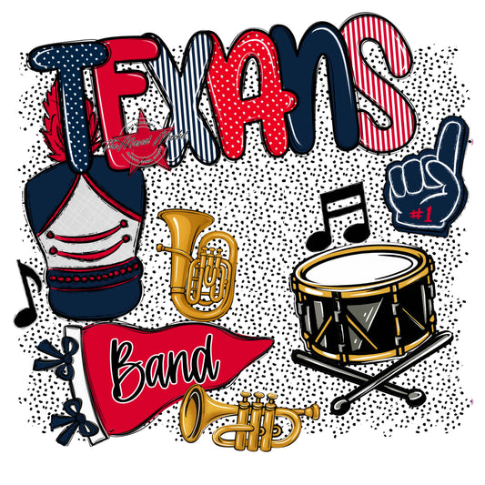 Texans Band Spirit-Navy & Red