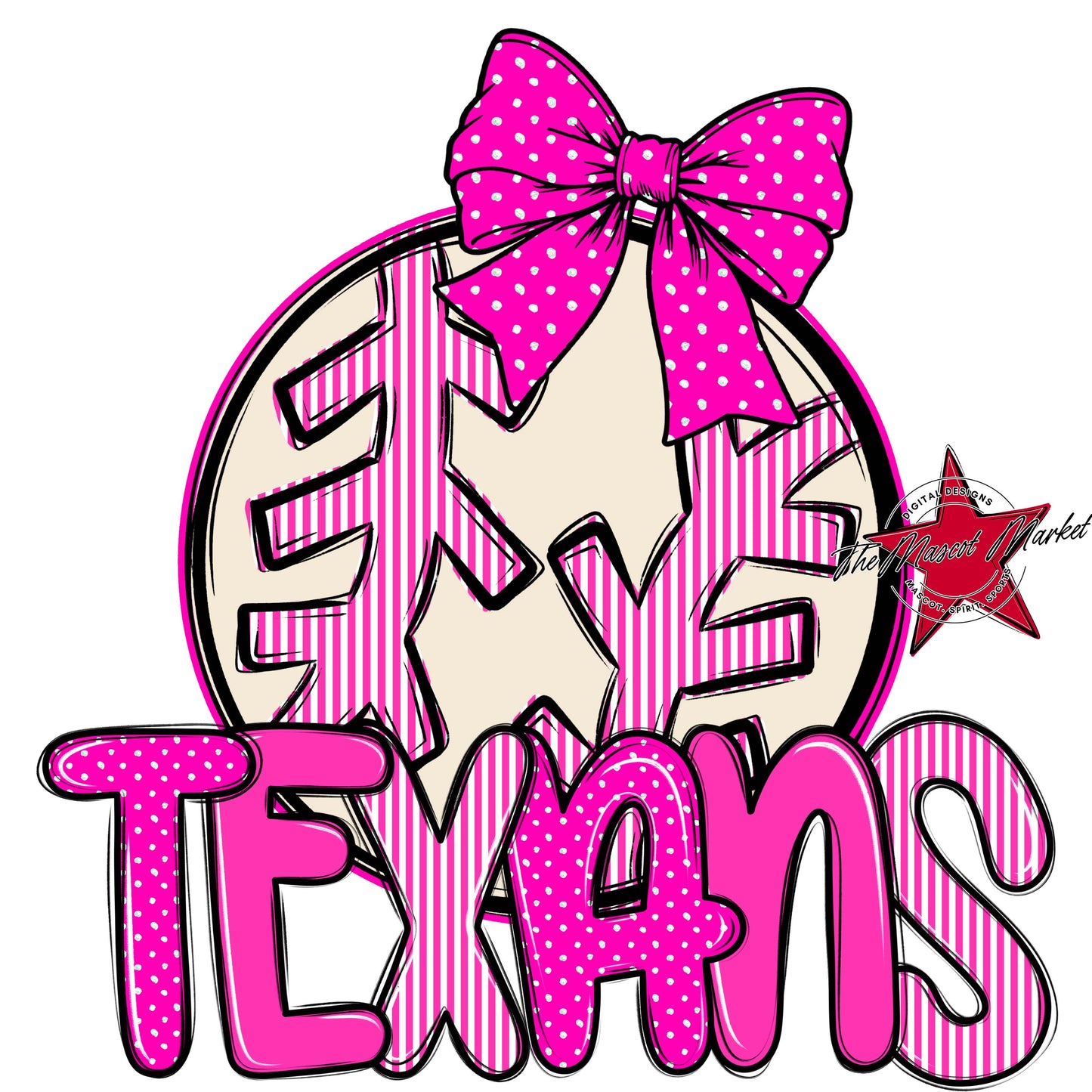 Texans Baseball-Softball Spirit Design-Pink