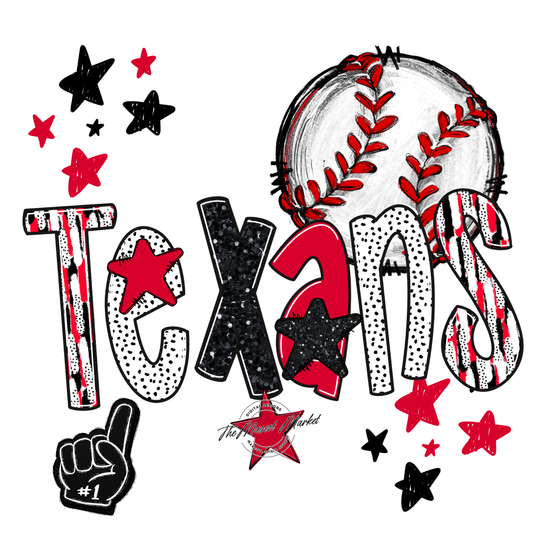 Texans Baseball Scrape-Red
