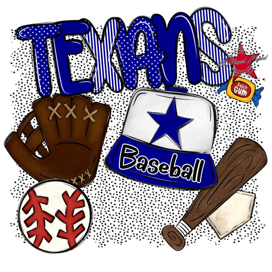 Texans Baseball Spirit-Blue