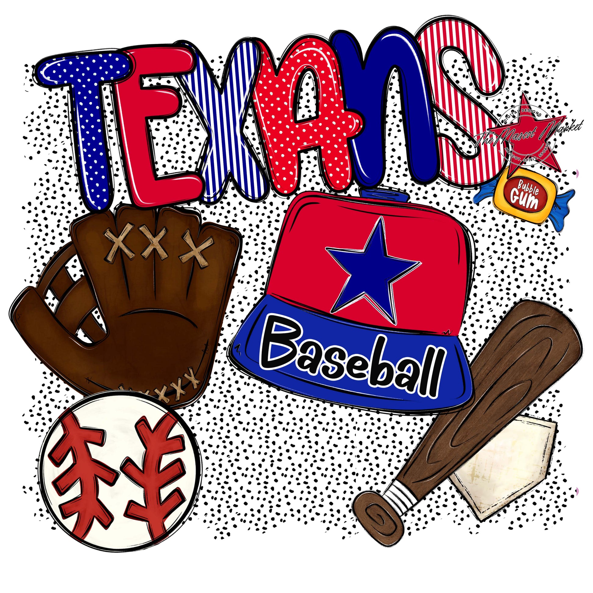 Texans Baseball Spirit-Blue & Red