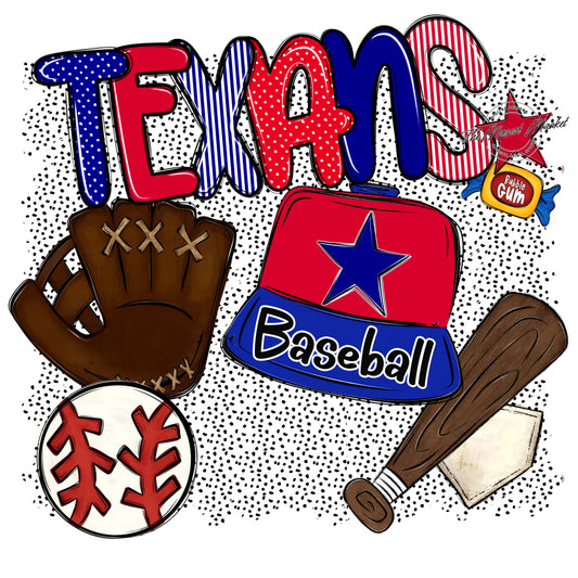Texans Baseball Spirit-Blue & Red