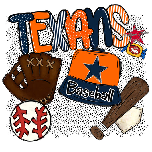 Texans Baseball Spirit-Navy & Orange