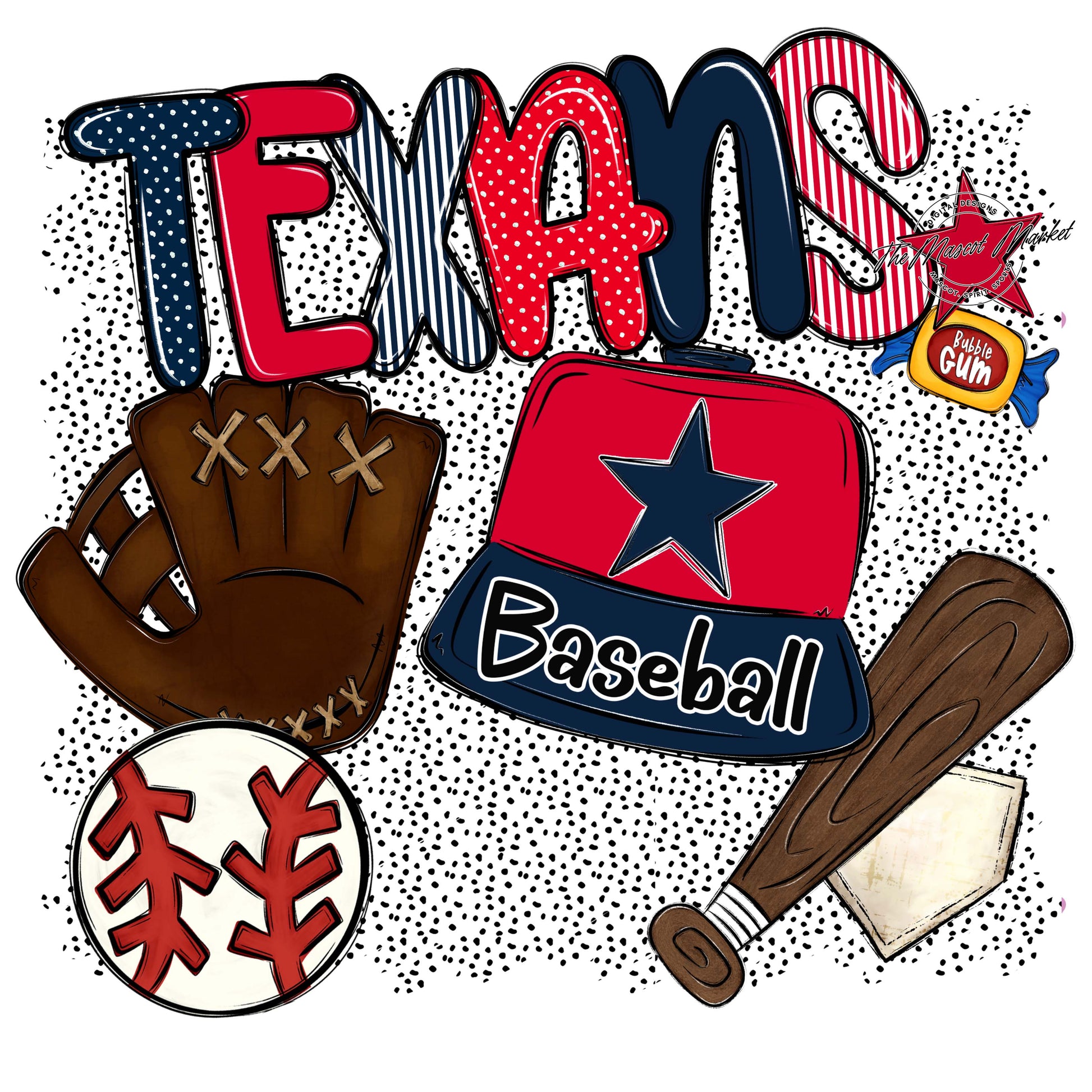 Texans Baseball Spirit-Navy & Red