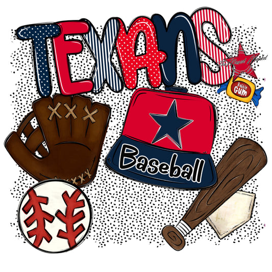 Texans Baseball Spirit-Navy & Red
