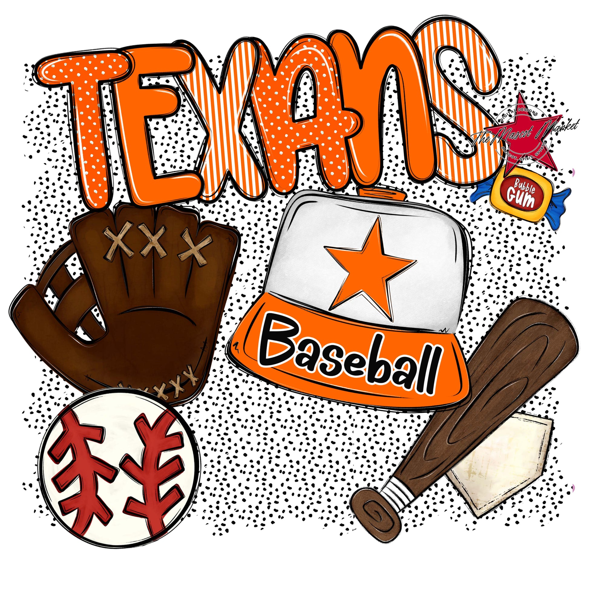 Texans Baseball Spirit-Orange