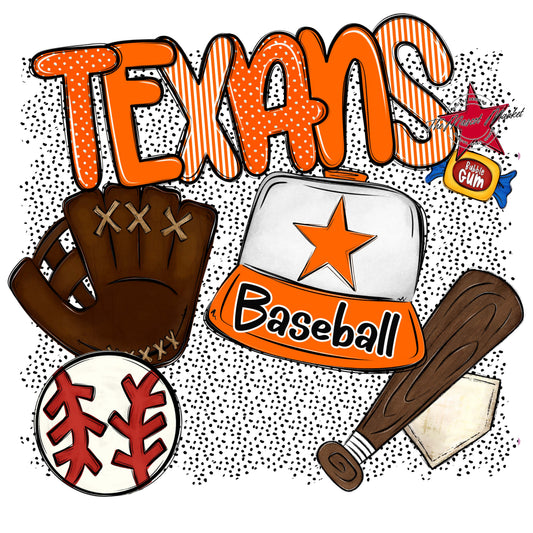 Texans Baseball Spirit-Orange
