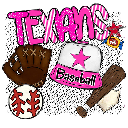 Texans Baseball Spirit-Pink