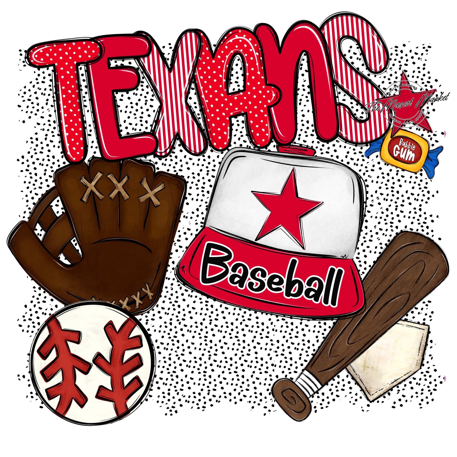 Texans Baseball Spirit-Red