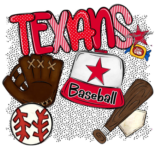 Texans Baseball Spirit-Red