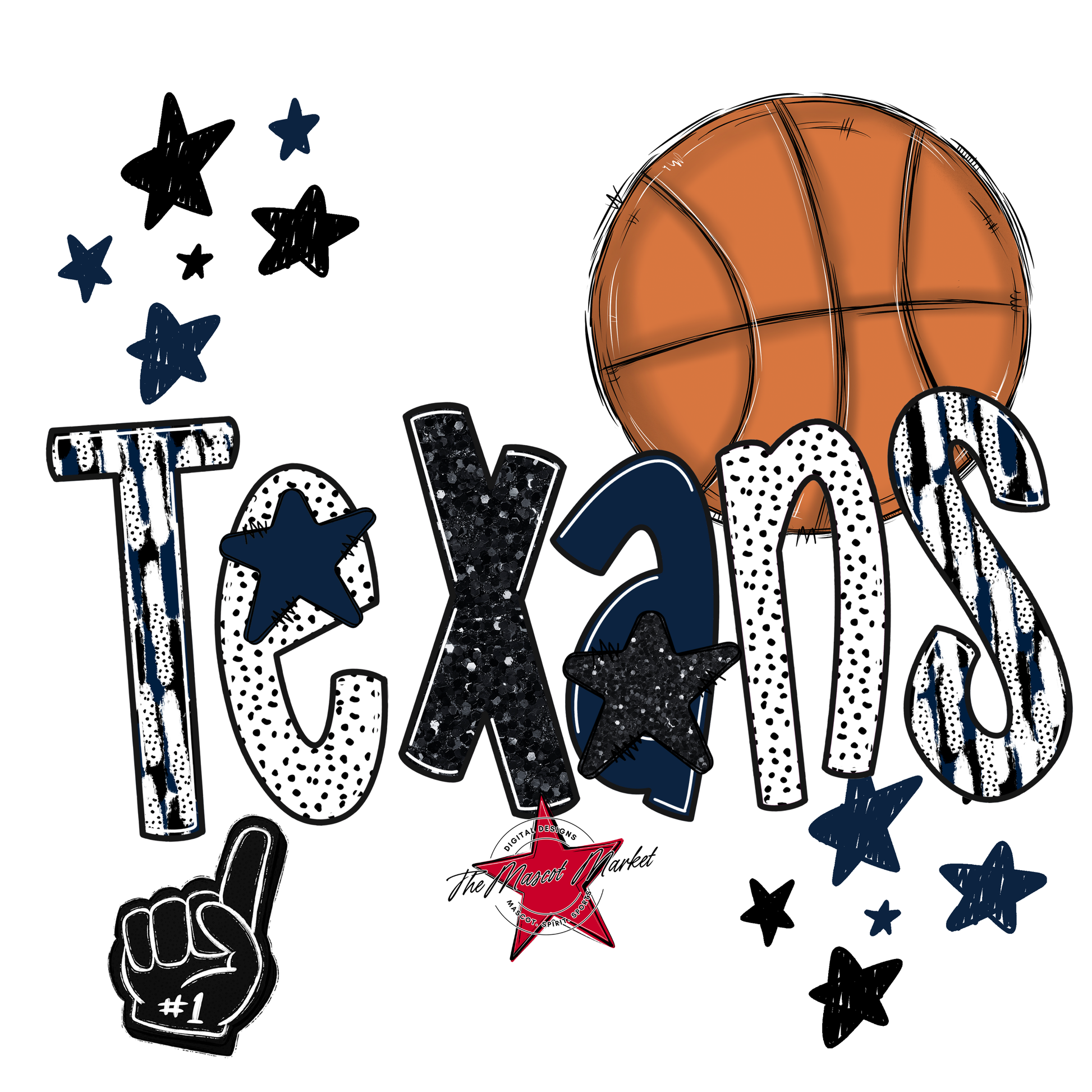 Texans Basketball Scrape-Navy