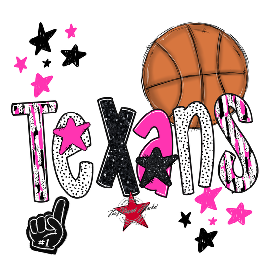 Texans Basketball Scrape-Pink