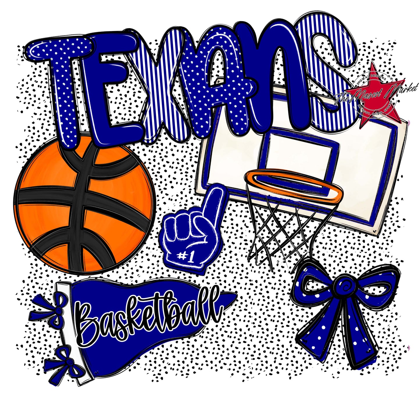 Texans Basketball Spirit-Blue