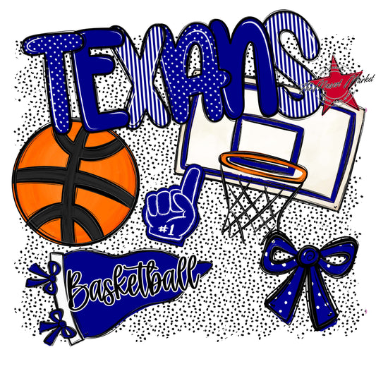 Texans Basketball Spirit-Blue